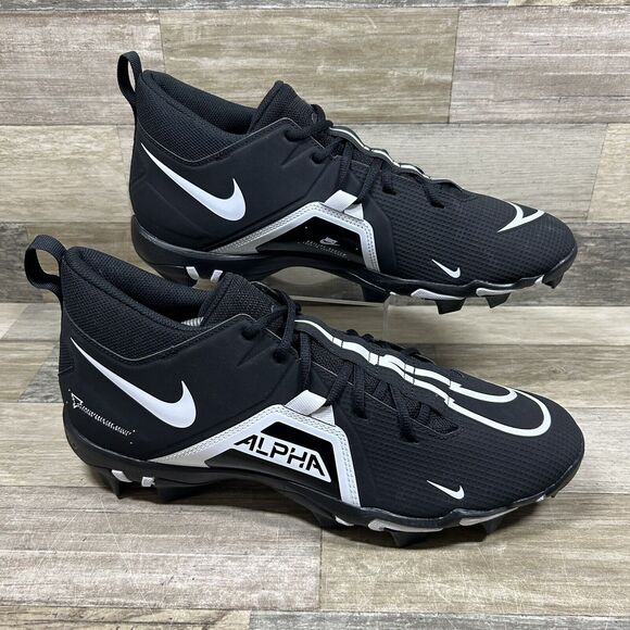 Nike Alpha Menace 3 Shark Mid Football Cleats Men’s 13 Black White CV0582-001 - Picture 1 of 8